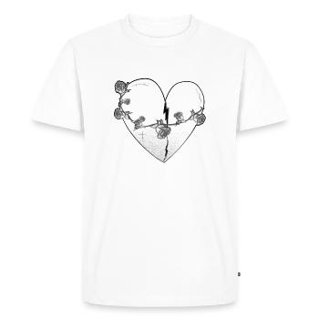 Heart Rose Scars Gray Symbol - Men's Premium Organic T-Shirt - white - Front - Nico (187cm)