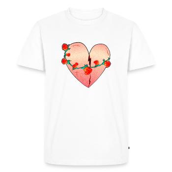 Heart Rose Scars Red Symbol - Men's Premium Organic T-Shirt - white - Front - Nico (187cm)