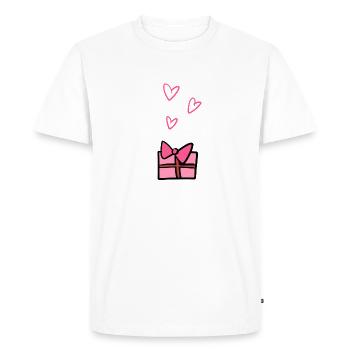 Symbole cadeau Donnez aux cœurs Noël - T-shirt Premium bio Homme - blanc - Devant - Nico (187cm)