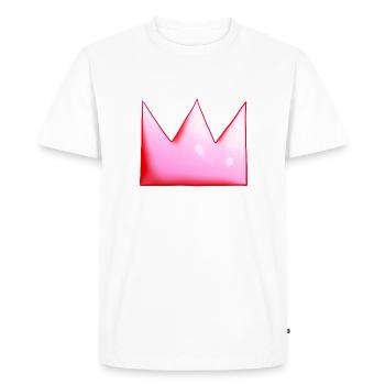 Pink Crown Cartoon Symbol Shape - Men's Premium Organic T-Shirt - white - Front - Nico (187cm)