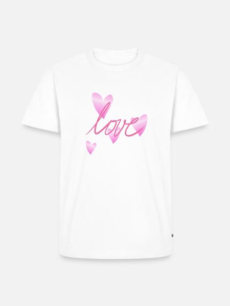 herz rosa glitzer symbol liebe form - Ekologisk premium-T-shirt herr - vit