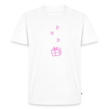 Coffret cadeau Symbole Rose Coeur de Noël - T-shirt Premium bio Homme - blanc - Devant - Nico (187cm)