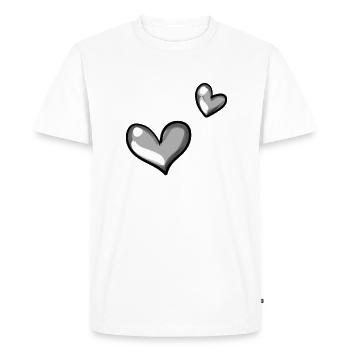 Deux cœurs gris - T-shirt Premium bio Homme - blanc - Devant - Nico (187cm)