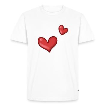 Deux cœurs rouges - T-shirt Premium bio Homme - blanc - Devant - Nico (187cm)