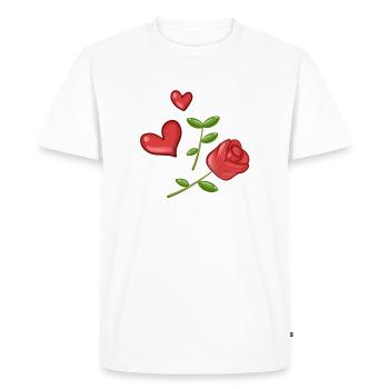 Symbole de la plante à fleurs rouges à deux cœurs - T-shirt Premium bio Homme - blanc - Devant - Nico (187cm)