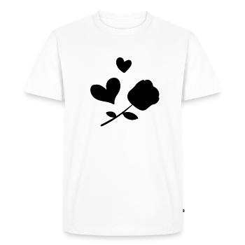 rose hearts heart symbol flower - Men's Premium Organic T-Shirt - white - Front - Nico (187cm)