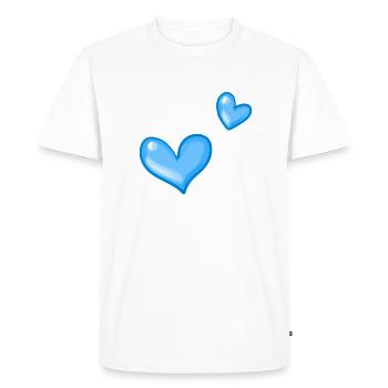 Deux cœurs bleus - T-shirt Premium bio Homme - blanc - Devant - Nico (187cm)
