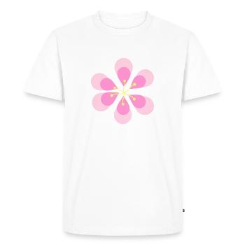 Fleur rose en forme de fleur - T-shirt Premium bio Homme - blanc - Devant - Nico (187cm)