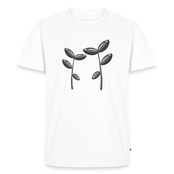Symbole de plante feuilles grises - T-shirt Premium bio Homme - blanc - Devant - Nico (187cm)