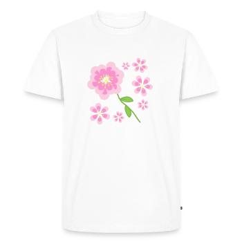 Motif de fleurs roses - T-shirt Premium bio Homme - blanc - Devant - Nico (187cm)