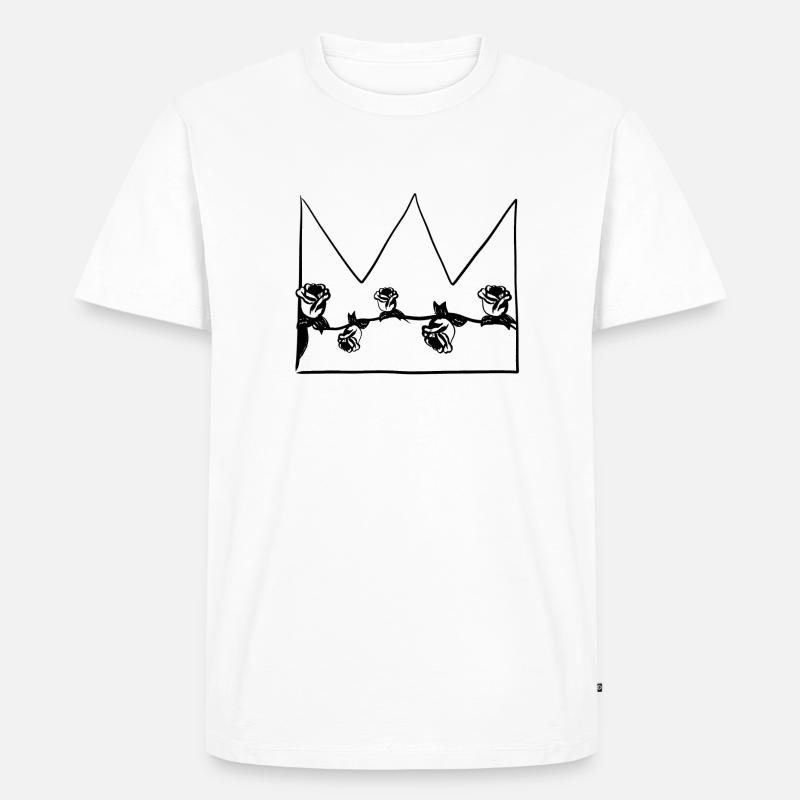 Grey crown natural flower shape - Men's Premium Organic T-Shirt - white