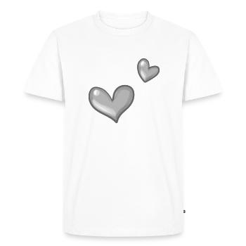 Deux cœurs gris - T-shirt Premium bio Homme - blanc - Devant - Nico (187cm)