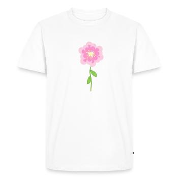 Fleur rose Cartoon Symbol Shape - T-shirt Premium bio Homme - blanc - Devant - Nico (187cm)