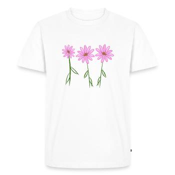 Trois plantes à fleurs roses - T-shirt Premium bio Homme - blanc - Devant - Nico (187cm)