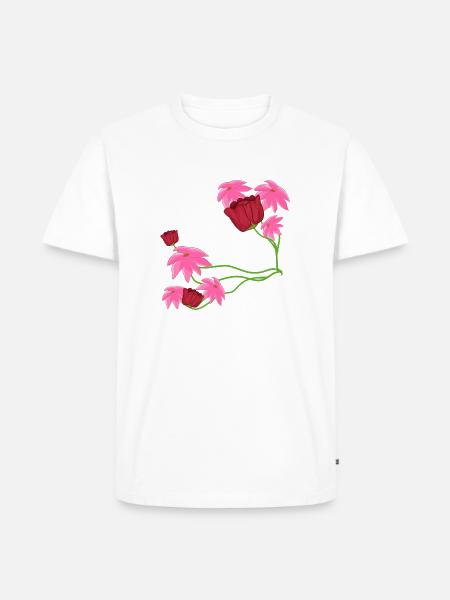 Pattern flowers pink plants - Men's Premium Organic T-Shirt - white