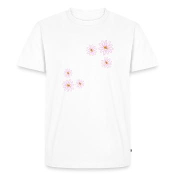 Fleurs roses fleurs plantes fleur - T-shirt Premium bio Homme - blanc - Devant - Nico (187cm)