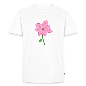 Pink flower symbol flower nature - Men's Premium Organic T-Shirt - white - Front - Nico (187cm)