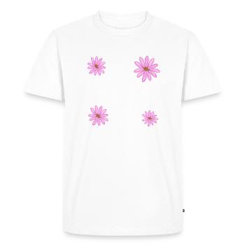 Quatre fleurs violettes plantent des fleurs - T-shirt Premium bio Homme - blanc - Devant - Nico (187cm)