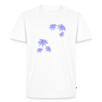 Motif plantes à fleurs violettes - T-shirt Premium bio Homme - blanc - Devant - Nico (187cm)
