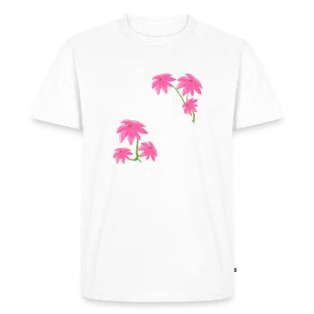 Pattern Pink Flower Plants - Men's Premium Organic T-Shirt - white - Front - Nico (187cm)
