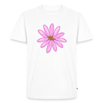 Fleur de fleur de plante rose - T-shirt Premium bio Homme - blanc - Devant - Nico (187cm)