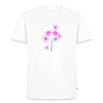 Symbole végétal à motif de fleurs violettes - T-shirt Premium bio Homme - blanc - Devant - Nico (187cm)