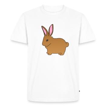 Lapin animal symbole mammifère brun - T-shirt Premium bio Homme - blanc - Devant - Nico (187cm)