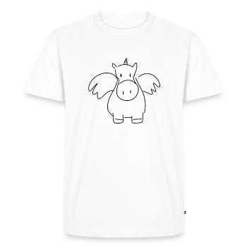 Licorne Animal Symbole Dessin Animé Cheval - T-shirt Premium bio Homme - blanc - Devant - Nico (187cm)