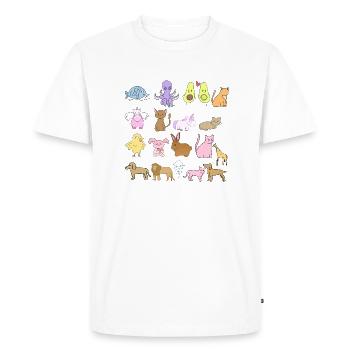 Symbols Animals Animal Love Cats Dogs Patterns - Men's Premium Organic T-Shirt - white - Front - Nico (187cm)
