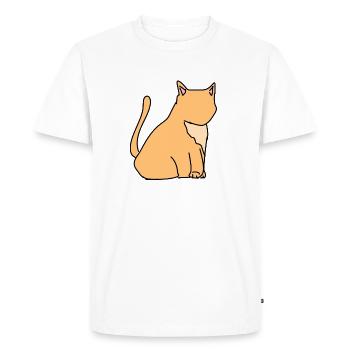 Cat Symbol Animal Pet orange - Men's Premium Organic T-Shirt - white - Front - Nico (187cm)