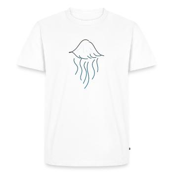 Symbole méduse animal marin bleu - T-shirt Premium bio Homme - blanc - Devant - Nico (187cm)
