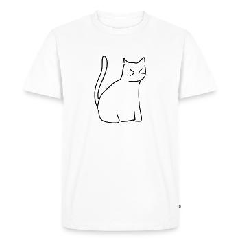 Chat Animal Symbol Pet Cartoon - T-shirt Premium bio Homme - blanc - Devant - Nico (187cm)