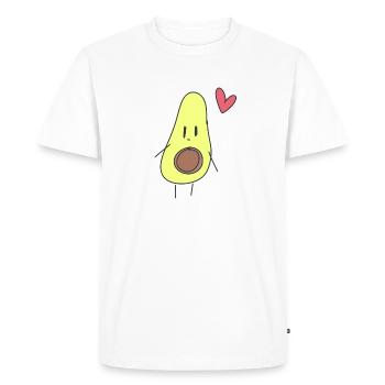 Avocado Cartoon Heart Food Figure - Men's Premium Organic T-Shirt - white - Front - Nico (187cm)