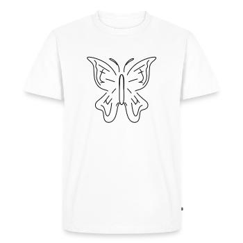 Symbole papillon Ailes d’insecte animal - T-shirt Premium bio Homme - blanc - Devant - Nico (187cm)
