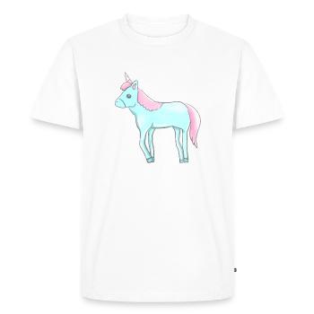 Licorne Animal Symbole Fantaisie bleu - T-shirt Premium bio Homme - blanc - Devant - Nico (187cm)