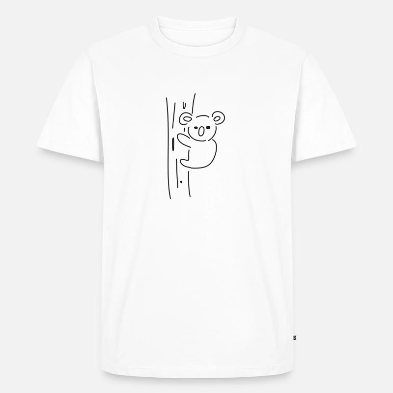 Koala symbol Tier Baum klettern - Männer Premium Bio T-Shirt - Weiß