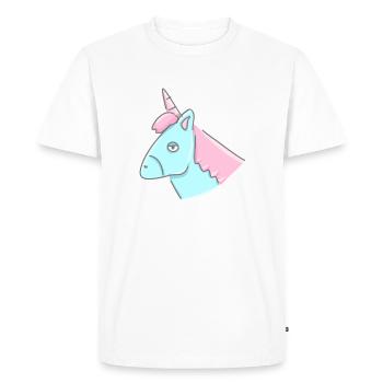Tête de licorne Symbole animal Fantaisie - T-shirt Premium bio Homme - blanc - Devant - Nico (187cm)
