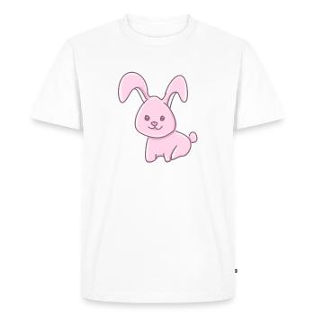 Symbole animal lapin rose doux - T-shirt Premium bio Homme - blanc - Devant - Nico (187cm)