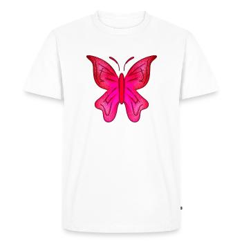 Papillon Symbole Rose Insecte Animal Paillettes - T-shirt Premium bio Homme - blanc - Devant - Nico (187cm)
