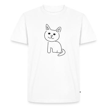 Symbole de chat Animal mignon animal de compagnie - T-shirt Premium bio Homme - blanc - Devant - Nico (187cm)