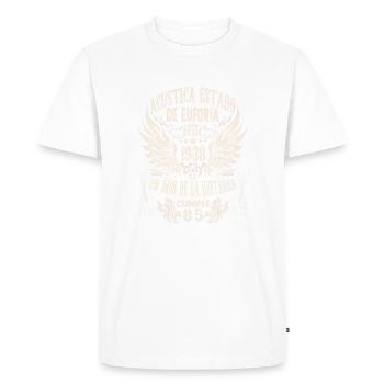 Anniversaire des guitaristes 1938 Millésime 85 ans - T-shirt Premium bio Homme - blanc - Devant - Nico (187cm)