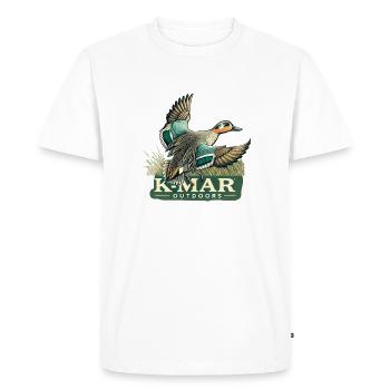 KMAR Teal - Men's Premium Organic T-Shirt - white - Front - Nico (187cm)