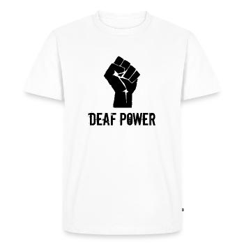 Deaf Power - T-shirt Premium bio Homme - blanc - Devant - Nico (187cm)