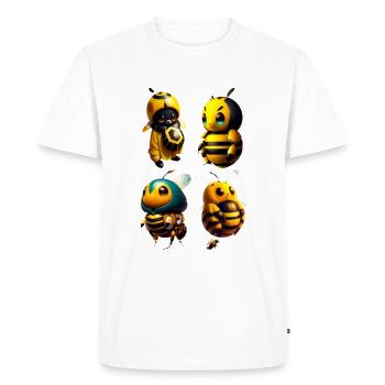 kawaii happy bees - Men's Premium Organic T-Shirt - white - Front - Nico (187cm)