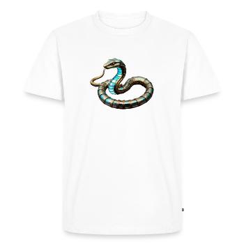 Steampunk snake in metallic iridescent colors - Men's Premium Organic T-Shirt - white - Front - Nico (187cm)
