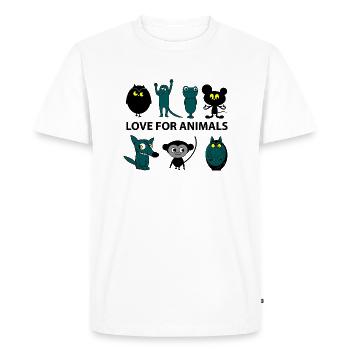 love for animals - T-shirt Premium bio Homme - blanc - Devant - Nico (187cm)