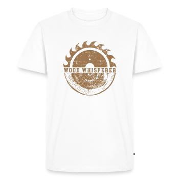 Bois Whisperer | Funshirt artisan drôle - T-shirt Premium bio Homme - blanc - Devant - Nico (187cm)