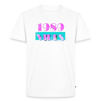 1989 Vibes2 80sBox - Men's Premium Organic T-Shirt - white - Front - Nico (187cm)