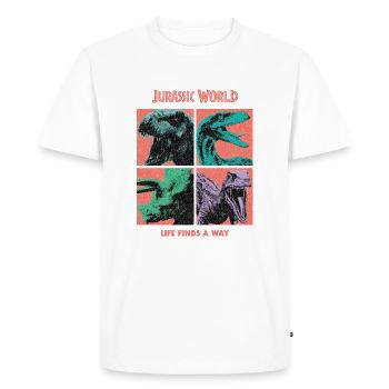 Jurassic World Life Finds A Way - Men's Premium Organic T-Shirt - white - Front - Nico (187cm)