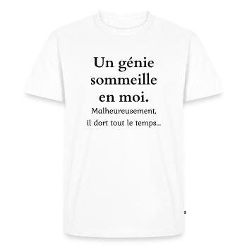 un génie sommeil en moi - T-shirt Premium bio Homme - blanc - Devant - Nico (187cm)
